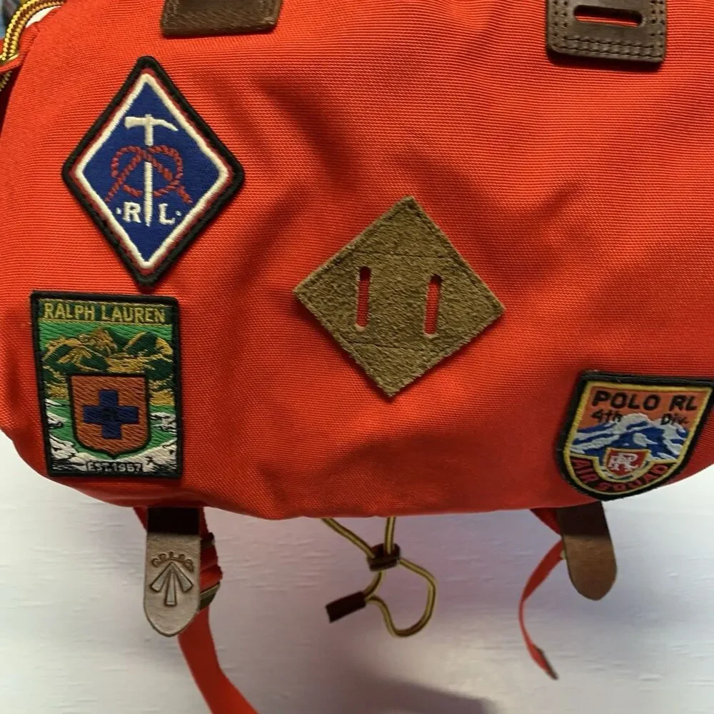Polo Ralph Lauren Suede Trim Trail Red Backpack Nwt